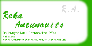reka antunovits business card